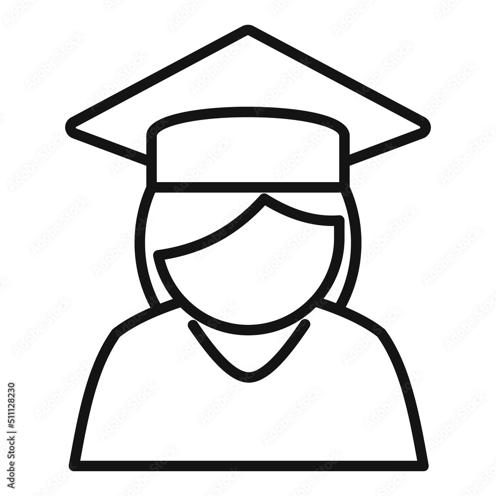 Student graduation icon outline vector. Degree graduate Student graduation icon outline vector. Degree graduate