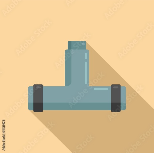 Pipe connection icon flat vector. Industrial flange