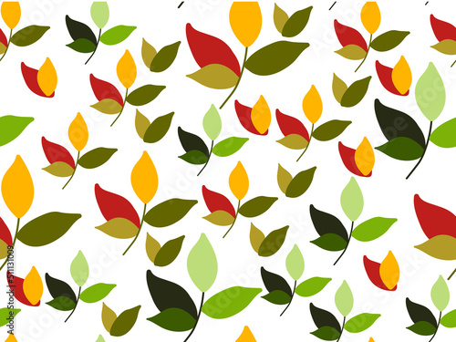 Vector pattern with bright autumn leaves. photo