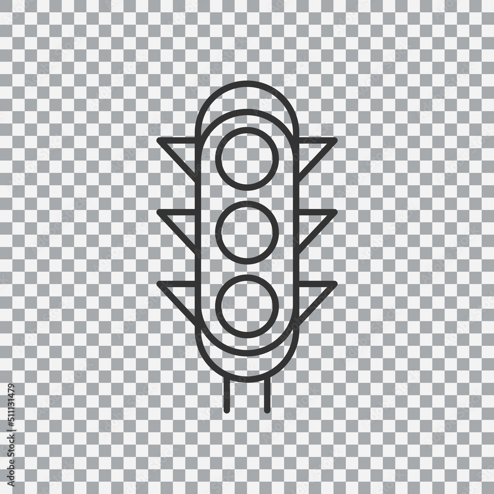 Traffic light outline icon. Vector illustration.