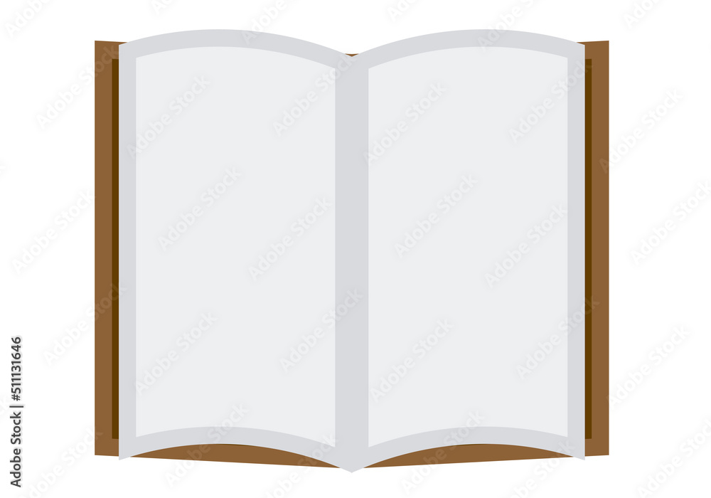 Fototapeta premium Icono de libro abierto en blanco. 