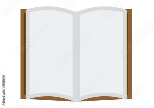 Icono de libro abierto en blanco. 