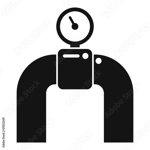 Water pipe control icon simple vector. Metal tube