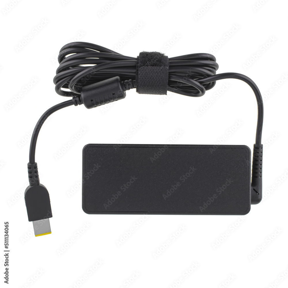 laptop power adapter, laptop spare part, isolated on white background laptop power adapter, laptop spare part, isolated on white background