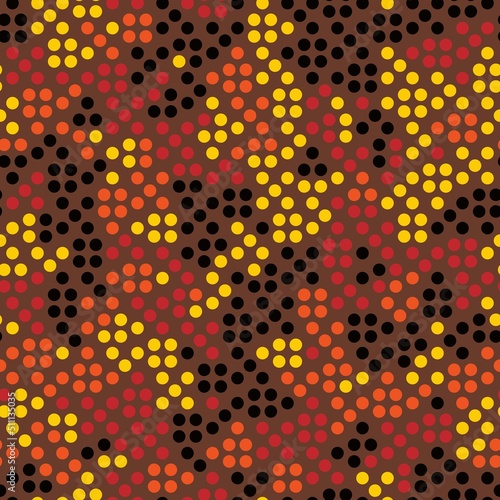 Seamless pattern art with dots random colored grid vector illustration