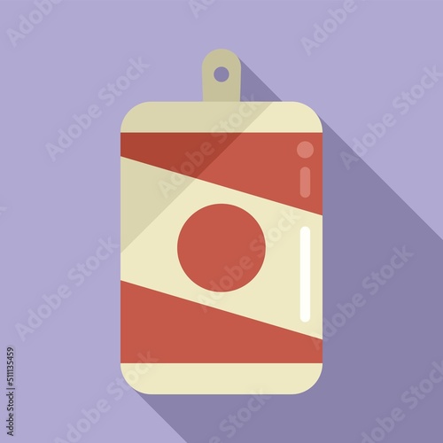 Trash tin can icon flat vector. Waste recycle