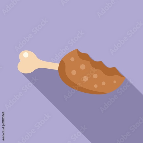 Meat waste icon flat vector. Ecology organic