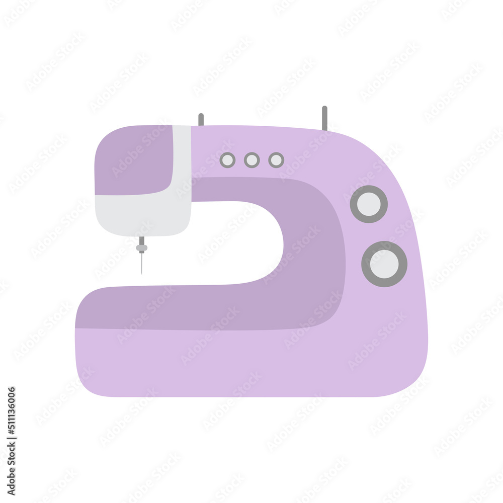 vector illustration of sewing machine in flat style