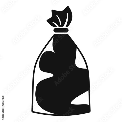 Garbage bag icon simple vector. Organic recycle