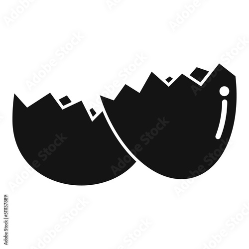 Egg shell trash icon simple vector. Waste food
