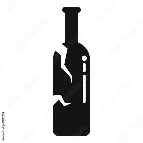 Crack bottle waste icon simple vector. Trash recycle
