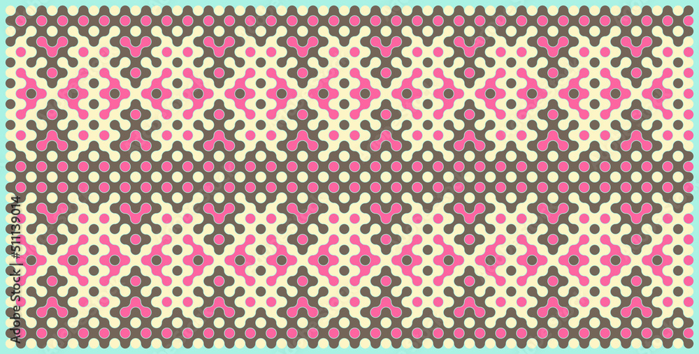Multicolor truchet tiling connections illustration Multicolor truchet tiling connections illustration