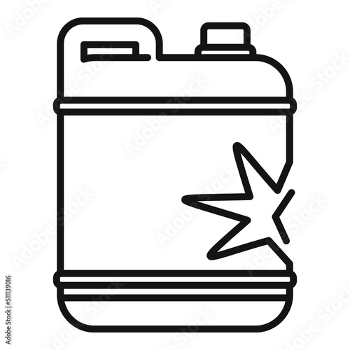 Plastic canister trash icon outline vector. Reduce bin