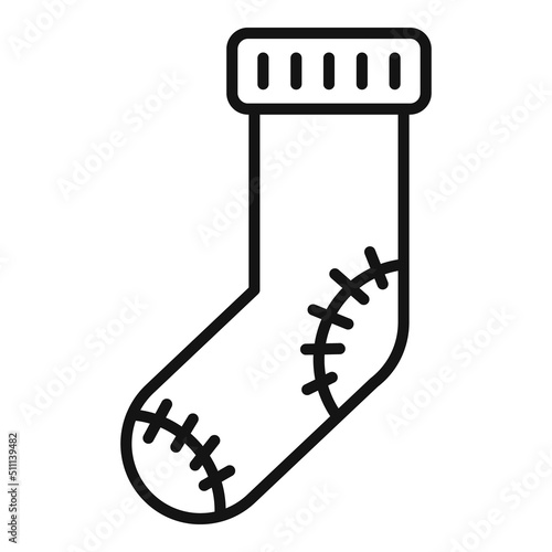 Sock waste icon outline vector. Garbage bin