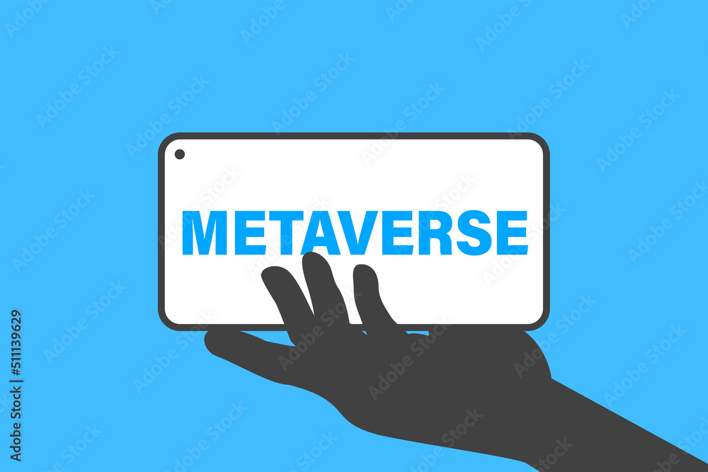 Phone in hand that connects to the metaverse. Banner suitable for posters, banners, applications and web pages Phone in hand that connects to the metaverse. Banner suitable for posters, banners, applications and web pages