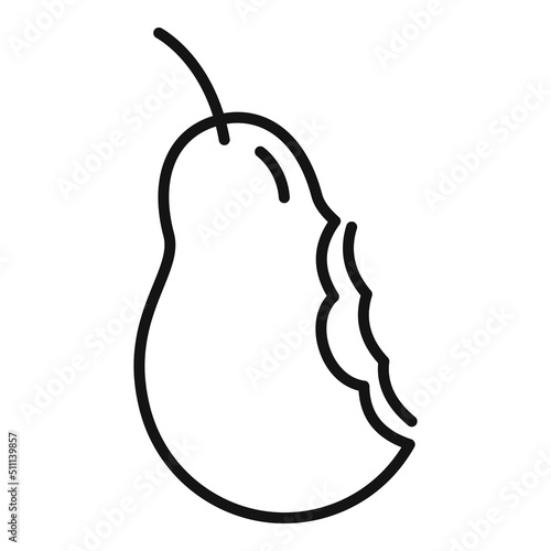 Pear waste icon outline vector. Trash food
