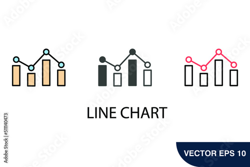 line chart icons  symbol vector elements for infographic web