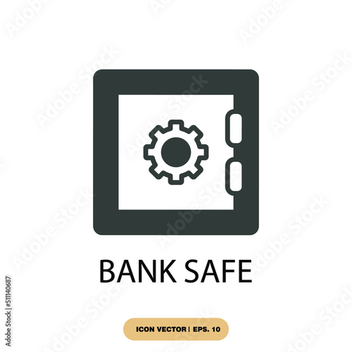 bank safe icons symbol vector elements for infographic web