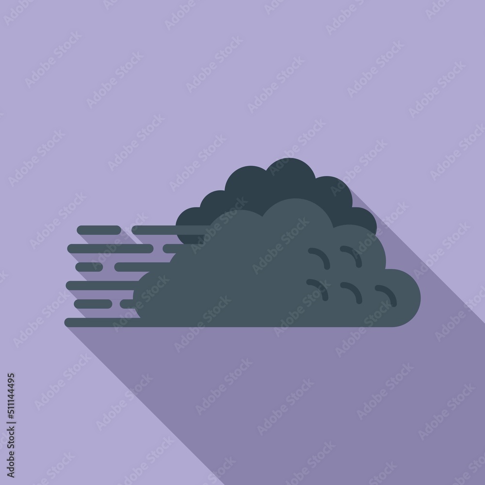 Wind cloud icon flat vector. Rain forecast Wind cloud icon flat vector. Rain forecast