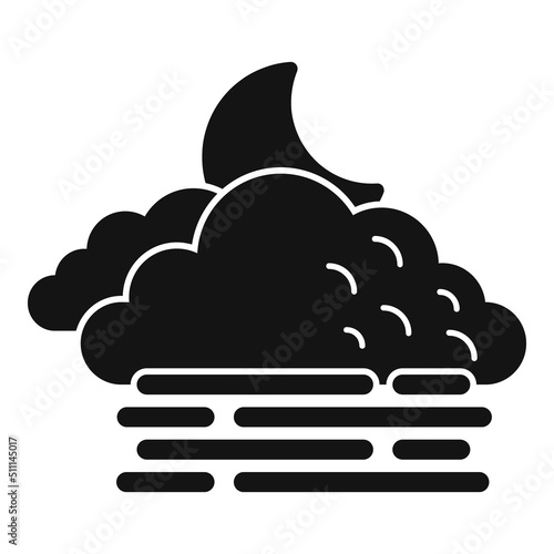 Night cloudy icon simple vector. Climate meteo