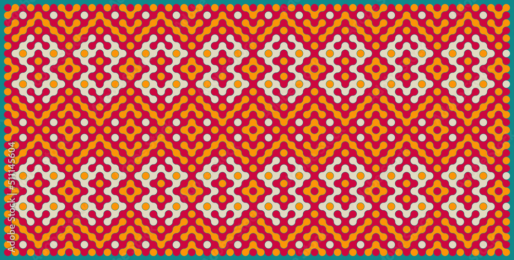 Multicolor truchet tiling connections illustration Multicolor truchet tiling connections illustration