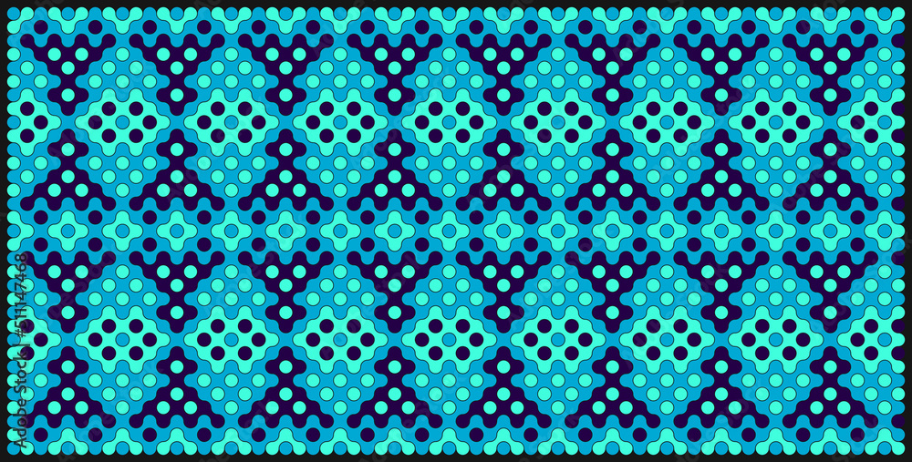 Multicolor truchet tiling connections illustration Multicolor truchet tiling connections illustration
