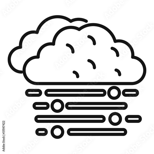 Cloudy sky icon outline vector. Cold meteo