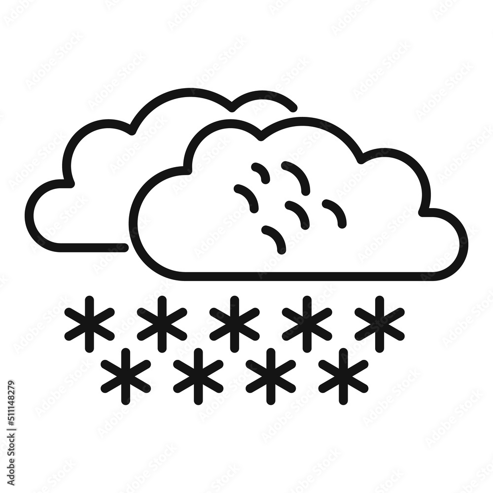 Snowing cloud icon outline vector. Rain forecast Snowing cloud icon outline vector. Rain forecast