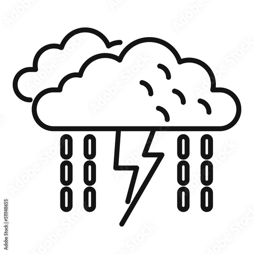 Rain thunderstorm icon outline vector. Cloud forecast