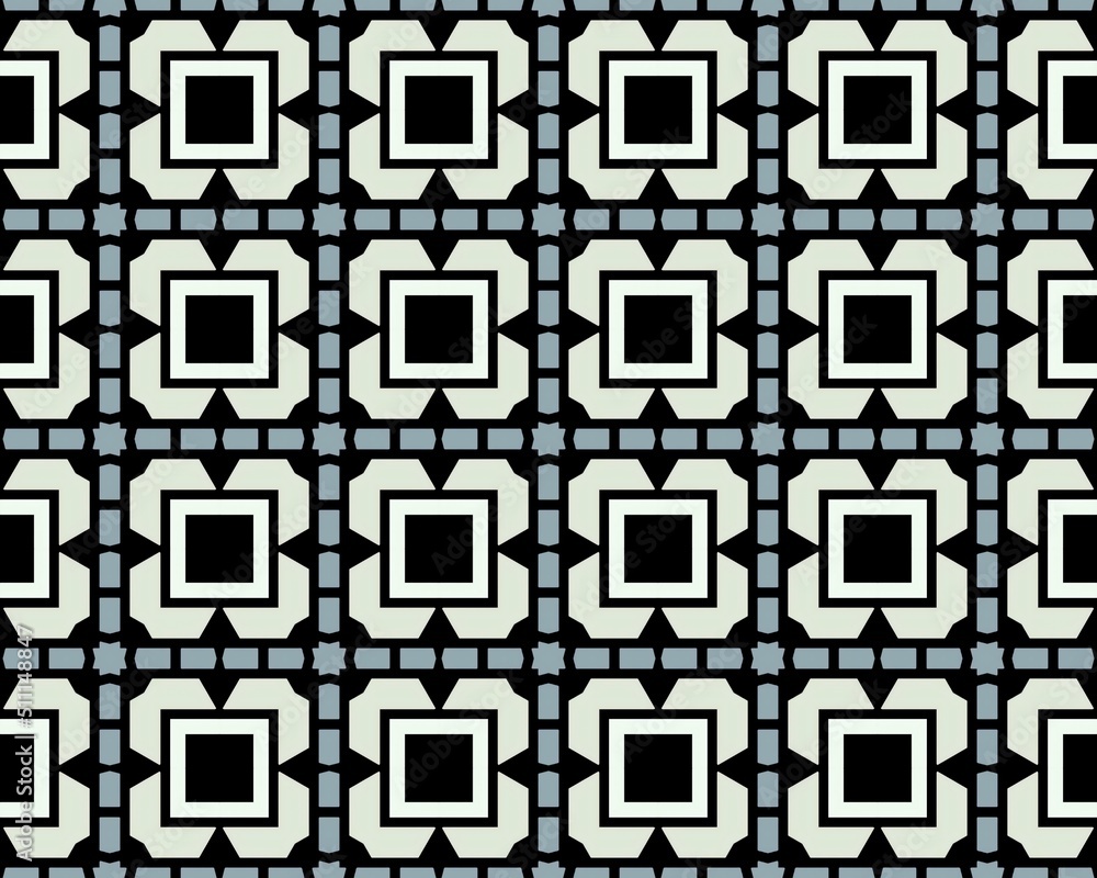 An Elegant black and white Seamless pattern, geometric square tile An Elegant black and white Seamless pattern, geometric square tile