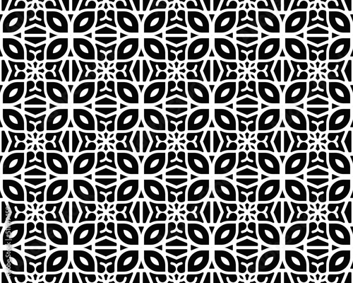 Tribe motif seamless Black and white line geometrical ethnic wallpaper Ancient mosaic Ethnical folk image Tribal ornament. Embroidery background