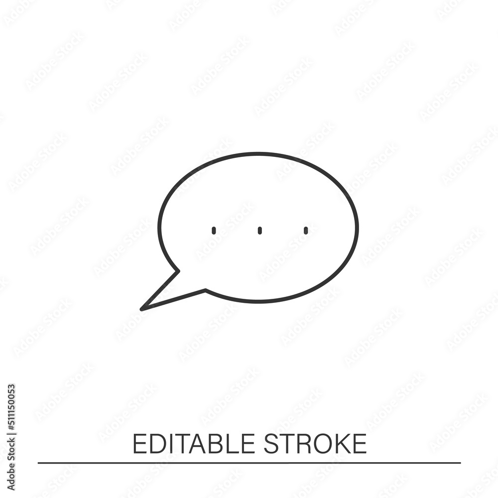 Obraz premium Dialogue line icon. Message and communication. Speech bubble. Notification concept. Isolated vector illustration. Editable stroke