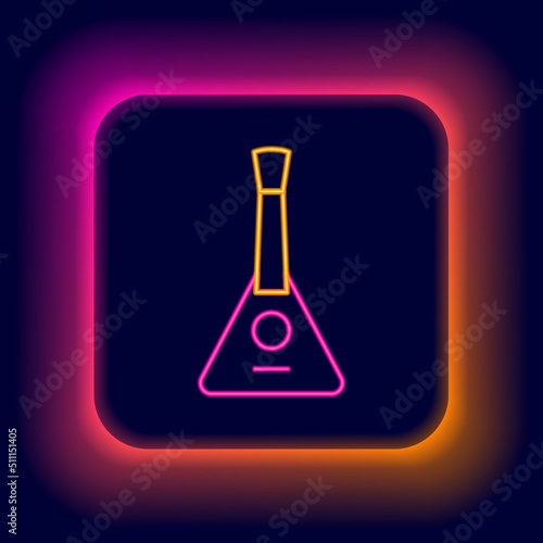 Glowing neon line Musical instrument balalaika icon isolated on black background. Colorful outline concept. Vector