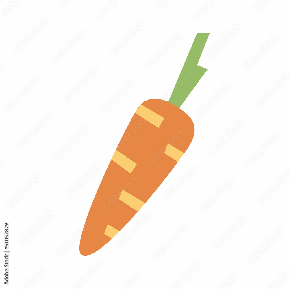 Orange carrot. Vector illustration isolated on white background. Orange carrot. Vector illustration isolated on white background.