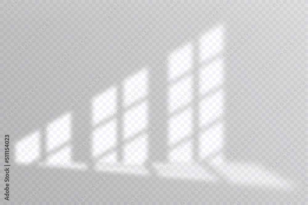 Shadow overlay effect. Soft light and shadows from window. Realistic vector Mockup of transparent shadow overlay effect and natural lightning in room interior. Shadow overlay effect. Soft light and shadows from window. Realistic vector Mockup of transparent shadow overlay effect and natural lightning in room interior.