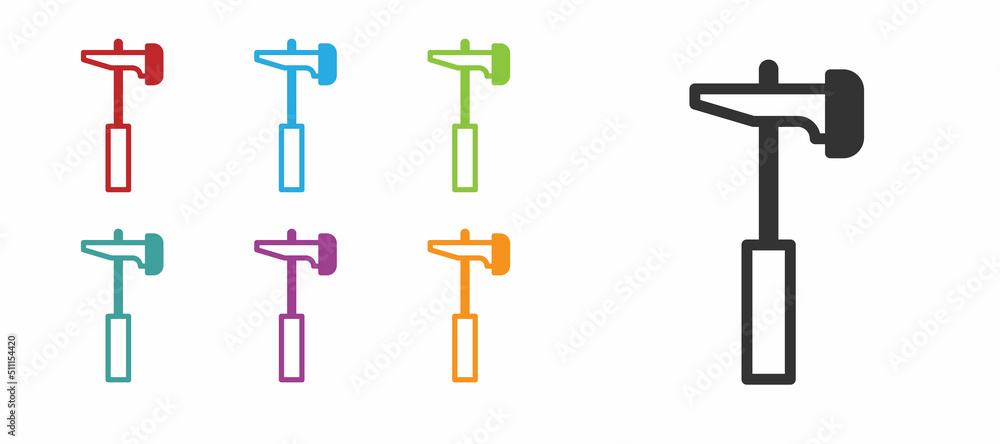 Black Hammer icon isolated on white background. Tool for repair. Set icons colorful. Vector Black Hammer icon isolated on white background. Tool for repair. Set icons colorful. Vector