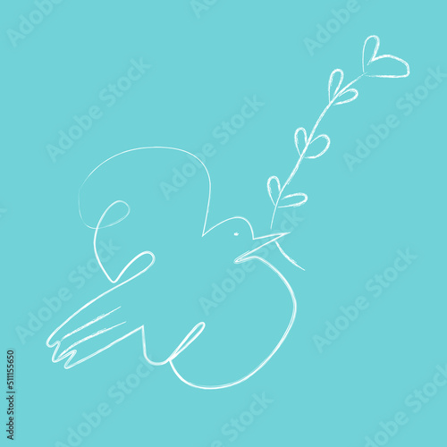 Dove of the World children's chalk drawing