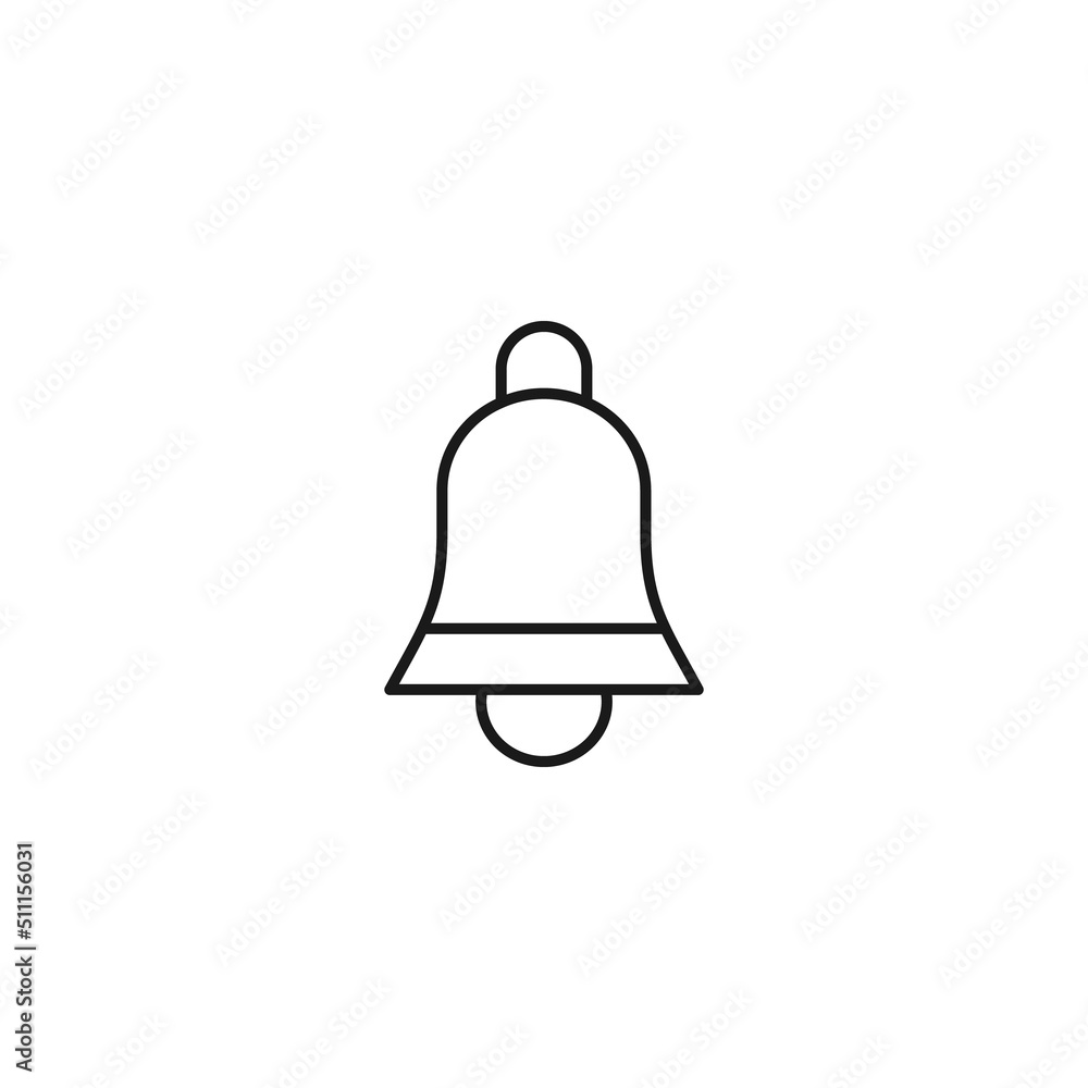 Interface of web site signs. Minimalistic outline symbol drawn with black thin line. Suitable for apps, web sites, internet pages. Vector line icon of bell or jingle Interface of web site signs. Minimalistic outline symbol drawn with black thin line. Suitable for apps, web sites, internet pages. Vector line icon of bell or jingle