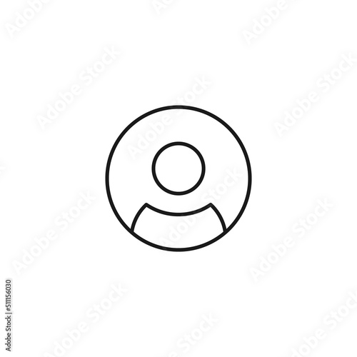 Interface of web site signs. Minimalistic outline symbol drawn with black thin line. Suitable for apps, web sites, internet pages. Vector line icon of user or avatar