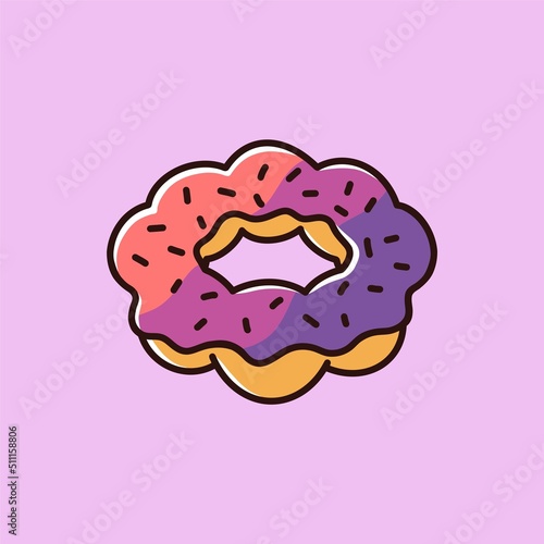 Rainbow Mochi Donuts Vector Cartoon Illustration