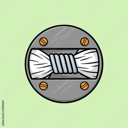 Atomizer RDA Single Coil Vector Cartoon Illustration