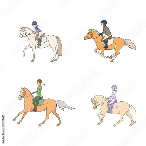 Children's horse riding on a pony