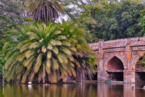 The Athpula bridge in Lodi gardens, Delhi  photo