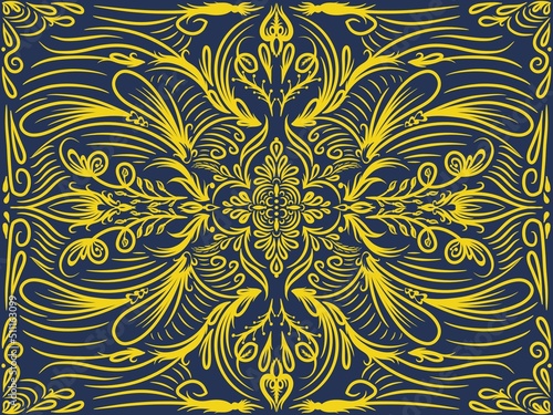 Mandala ornament creative work. Seamless pattern background with mandala ornamental, creative work background design illustration. Digital art illustration