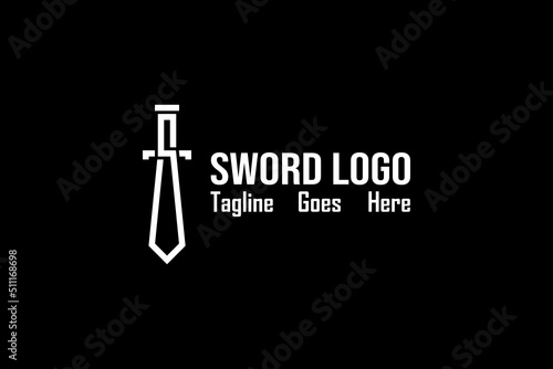 Vector logo element with illustration of a sword with initials S.
Usable for general corporate brands