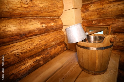 interior sauna in the forest with a tree and steam health and beauty 