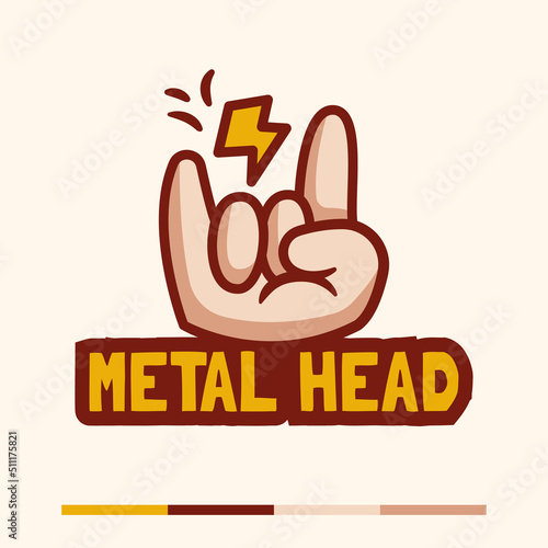 minimalist metal horn sign logo concept