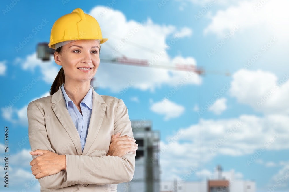 Woman engineer working control machine in factory. Woman engineer working control machine in factory.