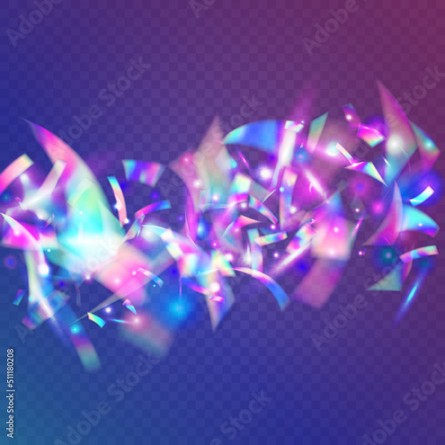 Holographic Glare. Unicorn Foil. Laser Element. Blue Shiny Texture. Carnival Effect. Blur Celebrate Decoration. Glamour Art. Neon Tinsel. Pink Holographic Glare
