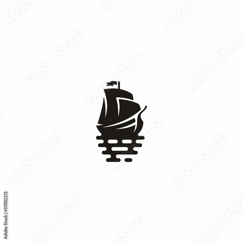 Viking transport ship. Drakkar vector